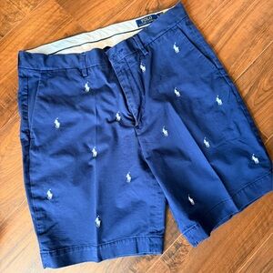 Ralph Lauren Men's Navy Blue Flat Front Shorts